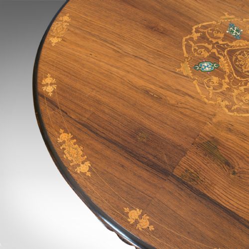 fig 5. Inlaid Antique Breakfast Table, English, Rosewood, Centre, Game, Victorian