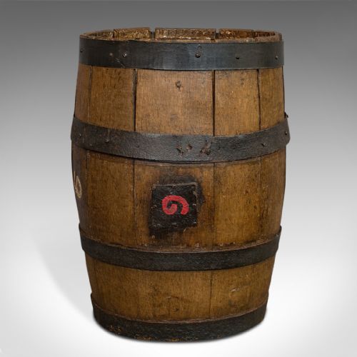 fig 1. Antique Coopered Whiskey Barrel, English, Oak, Oval, Stick Stand, Victorian