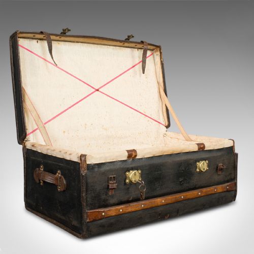 fig 1. Antique Captain's Uniform Travel Case, English, Shipping, Suitcase, Victorian