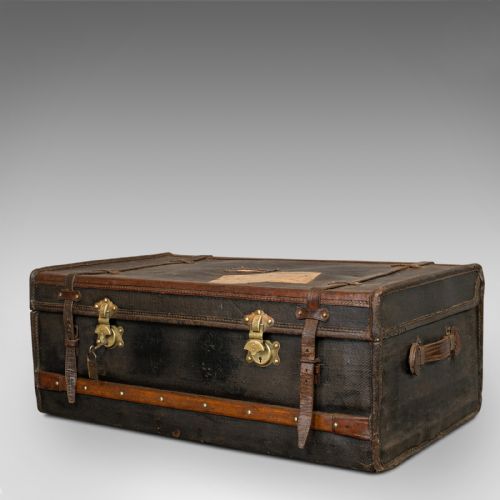 fig 3. Antique Captain's Uniform Travel Case, English, Shipping, Suitcase, Victorian