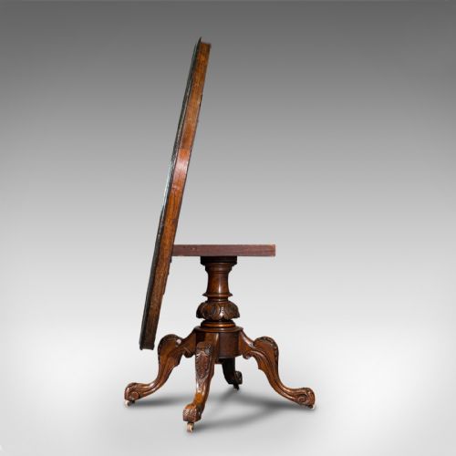 fig 5. Antique Breakfast Table, English, Walnut, Mahogany, Tilt Top, Oval, Victorian