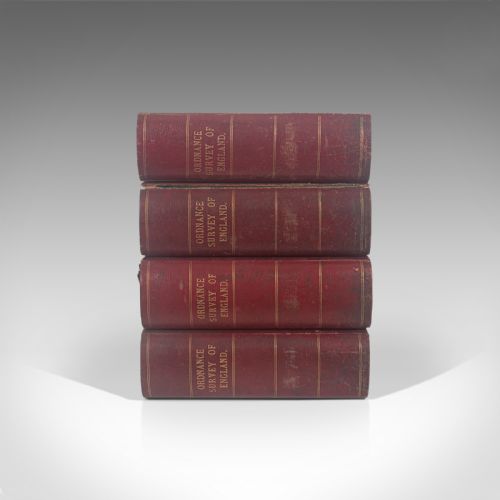 fig 1. Antique Map Compendiums, English, Ordnance Survey, Cartography, Victorian, 1880