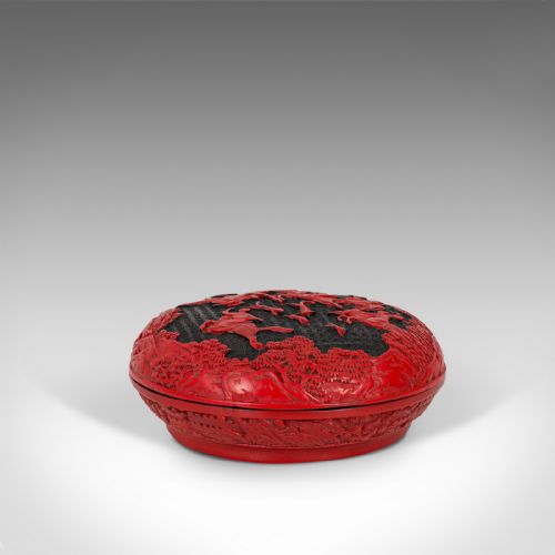 fig 2. Antique Cinnabar Box, Chinese, Lacquer, Decorative Tray, Qing Dynasty, C.1900