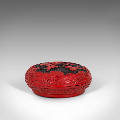fig 4. Antique Cinnabar Box, Chinese, Lacquer, Decorative Tray, Qing Dynasty, C.1900