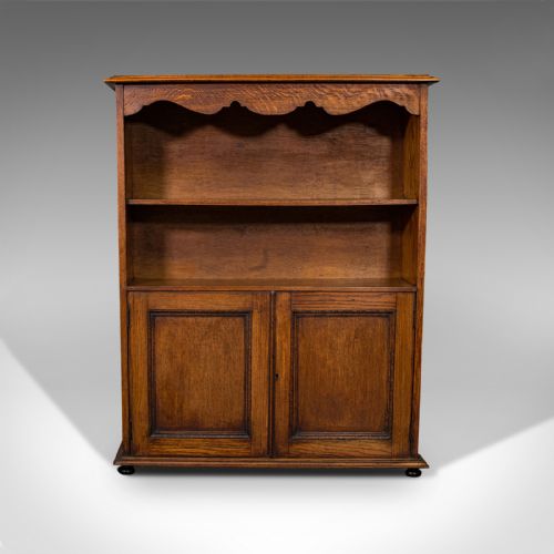 fig 1. Antique Headmaster's Office Bookcase, English, Oak, Cabinet, Edwardian, C.1910