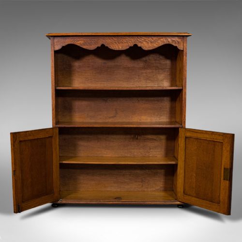 fig 2. Antique Headmaster's Office Bookcase, English, Oak, Cabinet, Edwardian, C.1910