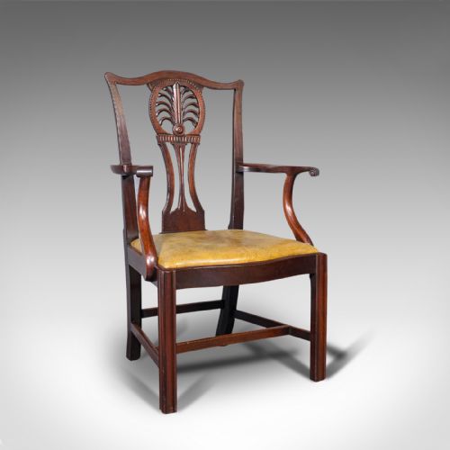fig 1. Antique, Set of 6, Dining Chairs, English, Mahogany, Leather, Seats, Victorian