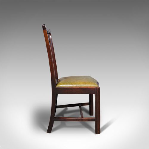 fig 7. Antique, Set of 6, Dining Chairs, English, Mahogany, Leather, Seats, Victorian