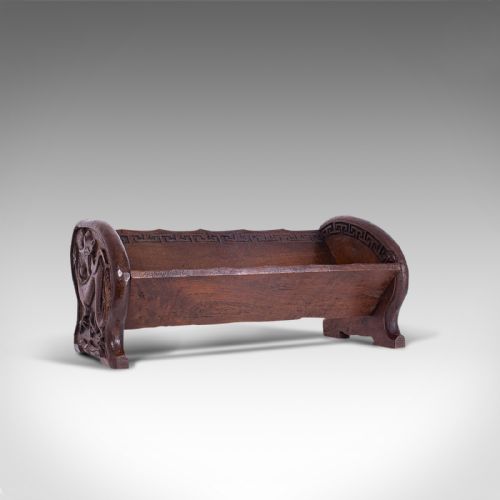 Antique Carved Book Stand, Oriental, Mahogany, Rack, Dragon Motif, 19th Century