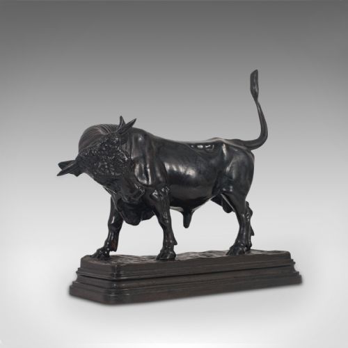Antique Bull Figure, Austrian, Bronze, Study, Statue, 19th Century, Circa 1900