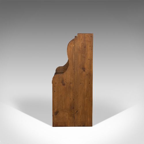 fig 4. Antique Two Seat Settle, English, Oak, Pine, Ecclesiastic, Pew, Bench, Victorian