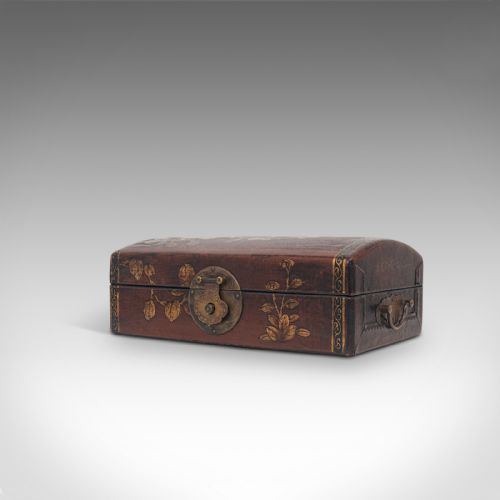 fig 2. Antique Jewellery Box, Japanese, Leather, Meiji Period, Circa 1900