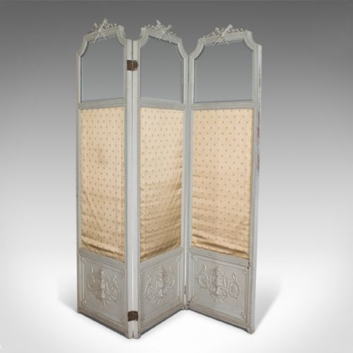 fig 1. Antique Dressing Screen, Italian, Mahogany, Privacy, Room Divider, Victorian