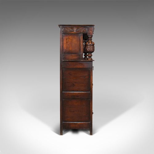 fig 3. Antique Court Cabinet, English, Oak, Jacobean Revival, 1890