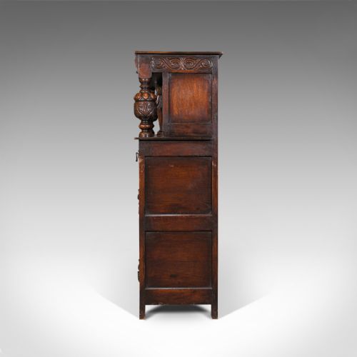 fig 5. Antique Court Cabinet, English, Oak, Jacobean Revival, 1890