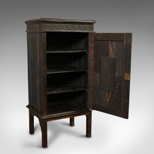 fig 1. Vintage Ship's Cabinet, Rare, Asian, Coromandel, Decorative Maritime Cupboard