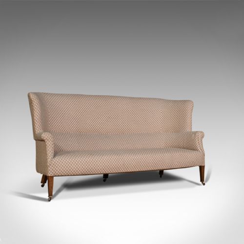Antique Wing Sofa, English, Settee, Quality, High Back, Mahogany, Edwardian
