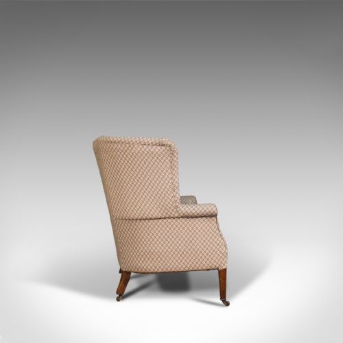 fig 2. Antique Wing Sofa, English, Settee, Quality, High Back, Mahogany, Edwardian