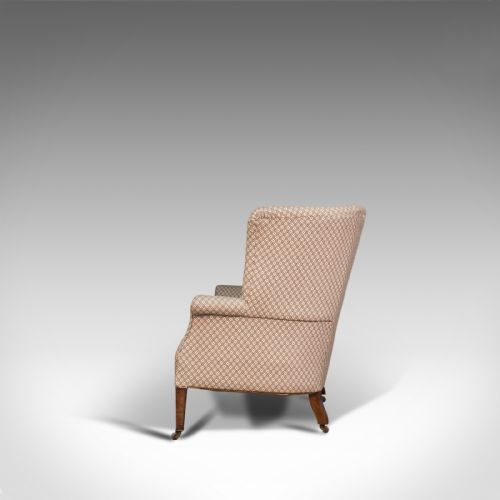 fig 4. Antique Wing Sofa, English, Settee, Quality, High Back, Mahogany, Edwardian