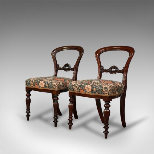 fig 2. Pair Of, Antique Buckle Back Chairs, English, Walnut, Dining, Side, Victorian