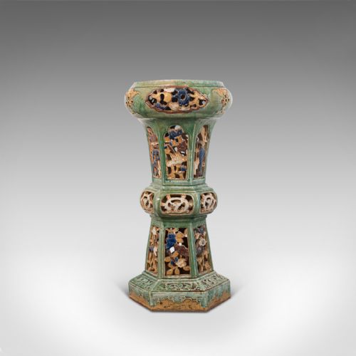 fig 4. Antique Plant Stand, English, Ceramic, Decorative, Hall, Jardiniere, Victorian