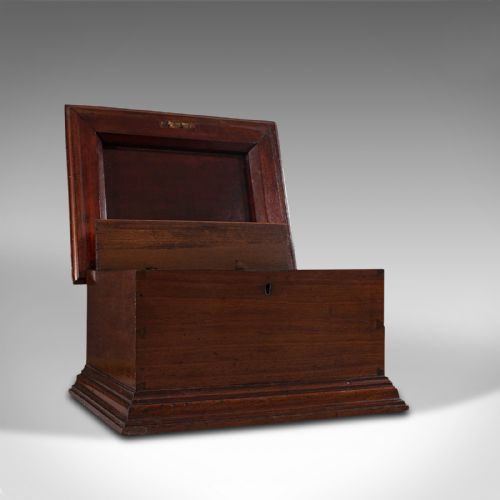fig 1. Small Antique Document Box, English, Walnut, Desk, Pen, Sarcophagus, Victorian