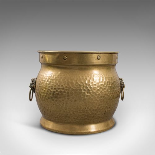 fig 1. Antique Coal Box, English, Brass, Fireside, Log Bin, Fire, Victorian, Circa 1900