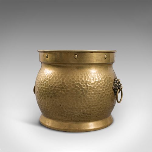 fig 2. Antique Coal Box, English, Brass, Fireside, Log Bin, Fire, Victorian, Circa 1900