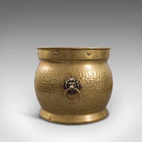 fig 3. Antique Coal Box, English, Brass, Fireside, Log Bin, Fire, Victorian, Circa 1900