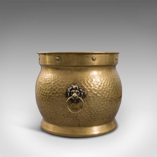 fig 4. Antique Coal Box, English, Brass, Fireside, Log Bin, Fire, Victorian, Circa 1900