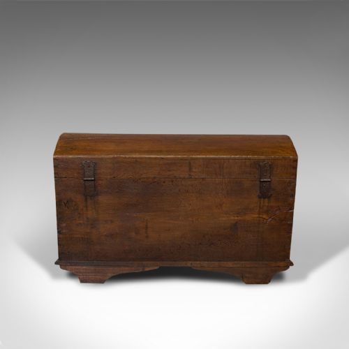 LARGE ANTIQUE SHIPPING CHEST ENGLISH OAK CARRIAGE TRUNK GEORGIAN CIRCA 1800 - ADDITIONAL PHOTO 5