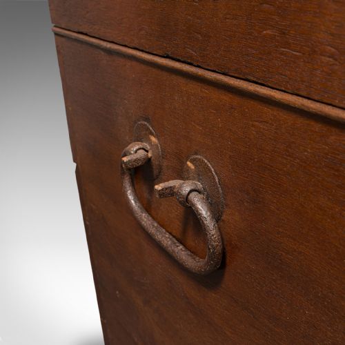 LARGE ANTIQUE SHIPPING CHEST ENGLISH OAK CARRIAGE TRUNK GEORGIAN CIRCA 1800 - ADDITIONAL PHOTO 10