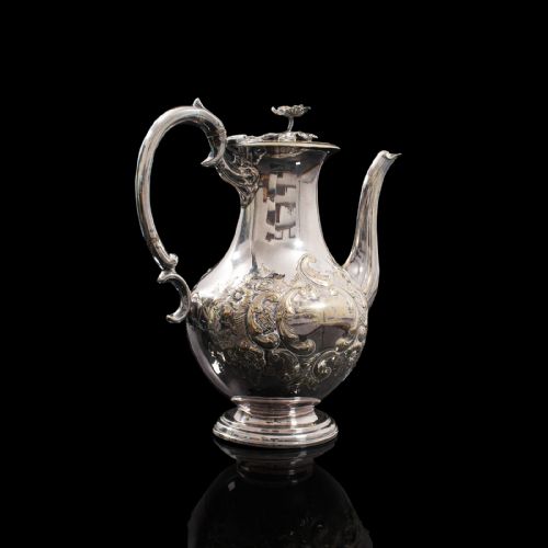fig 2. Antique Decorative Tea Urn, English, Silver Plate, Teapot, Edwardian, Circa 1910