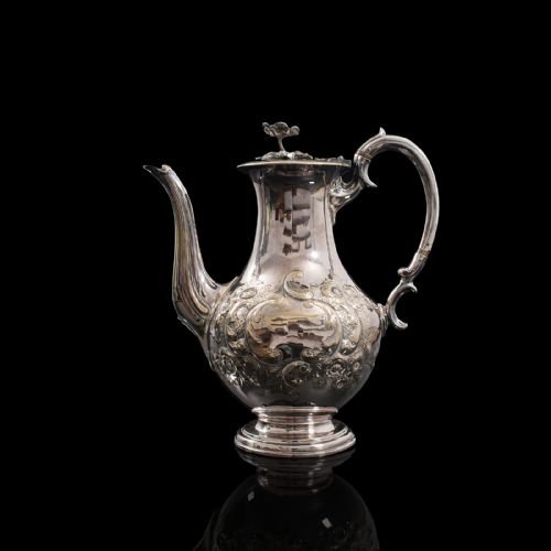 fig 5. Antique Decorative Tea Urn, English, Silver Plate, Teapot, Edwardian, Circa 1910