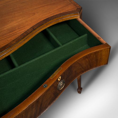 ANTIQUE SIDE TABLE ENGLISH MAHOGANY BUFFET SERVER HAMPTONS EDWARDIAN 1910 - ADDITIONAL PHOTO 9