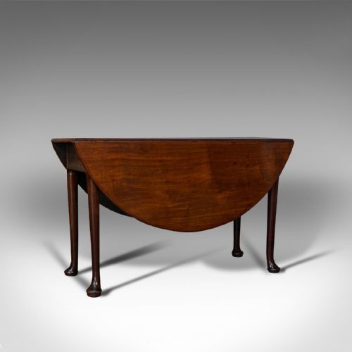 fig 1. Antique Drop Leaf Table, English, Mahogany, Dining, Seats 4, Georgian, C.1750