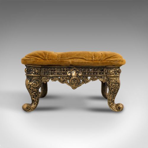 fig 1. Antique Decorative Footstool, Italian, Gilt, Stool, Baroque Revival, Circa 1900