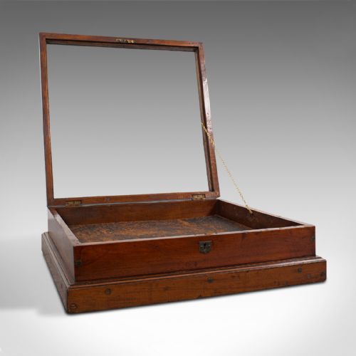 fig 1. Antique Shop's Countertop Bijouterie Case, Walnut, Display Cabinet, Victorian