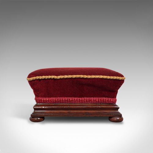 fig 1. Small Antique Footstool, English, Walnut, Lounge Stool, Victorian, Circa 1880