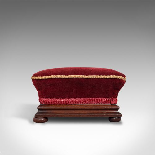fig 2. Small Antique Footstool, English, Walnut, Lounge Stool, Victorian, Circa 1880