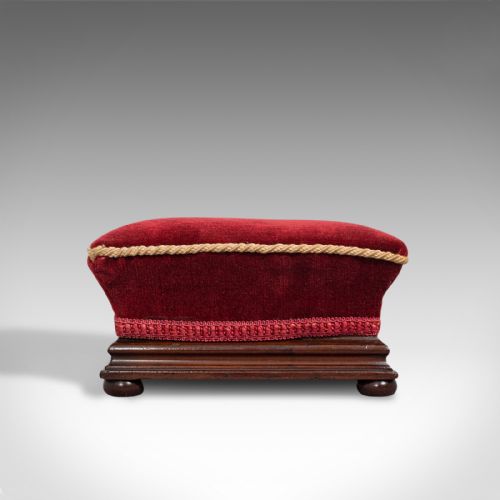 fig 3. Small Antique Footstool, English, Walnut, Lounge Stool, Victorian, Circa 1880
