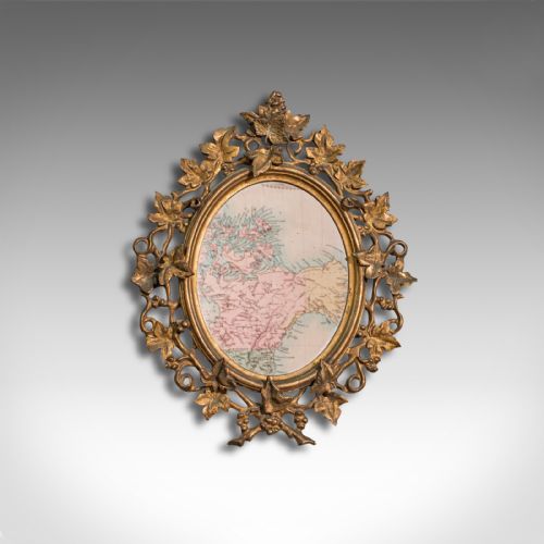 fig 1. Antique Festive Mirror, English, Giltwood, Glass, Winter, Victorian, Circa 1860