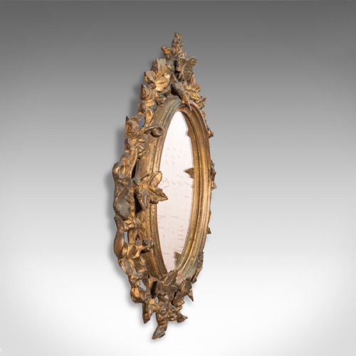 fig 3. Antique Festive Mirror, English, Giltwood, Glass, Winter, Victorian, Circa 1860