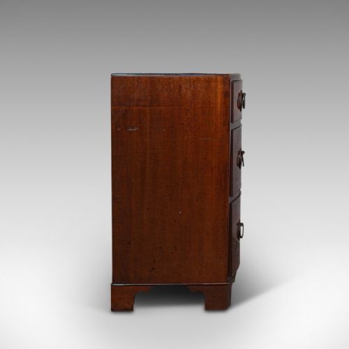 fig 2. Compact Antique Chest of Drawers, English, Mahogany, Bedside Stand, Georgian
