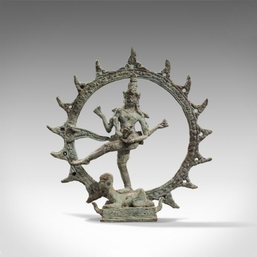 fig 1. Antique Shiva Nataraja Figure, Indian, Chola Bronze, Mystic Statue, 17th Century