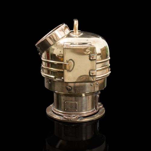 fig 4. Vintage Ship's Binnacle Compass, English, Brass, Maritime, Navigation Aid, 1920