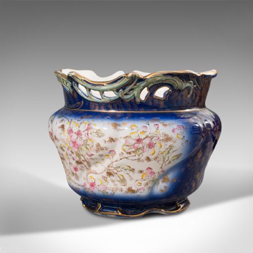 fig 2. Large Antique Decorative Jardiniere, English, Ceramic, Planter, Bowl, Victorian