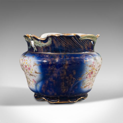fig 3. Large Antique Decorative Jardiniere, English, Ceramic, Planter, Bowl, Victorian