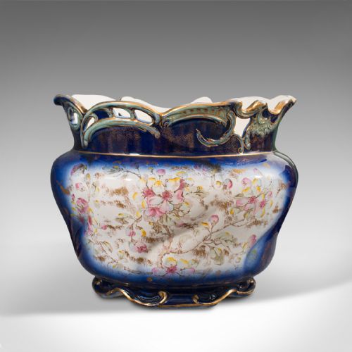 fig 4. Large Antique Decorative Jardiniere, English, Ceramic, Planter, Bowl, Victorian