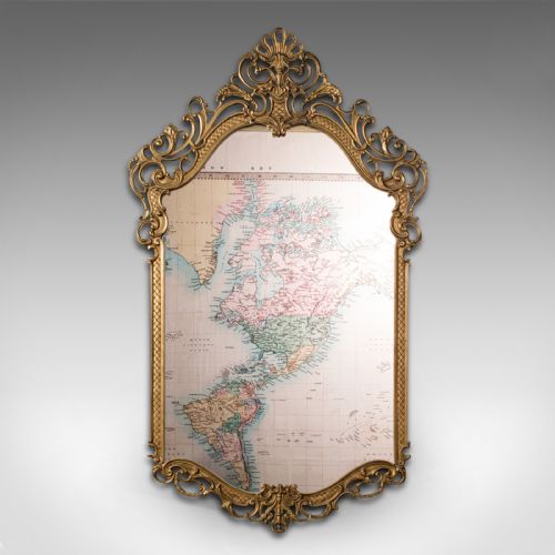 fig 1. Large Antique Wall Mirror, Italian, Gilt Metal, Hall, Bedroom, Rococo, Victorian